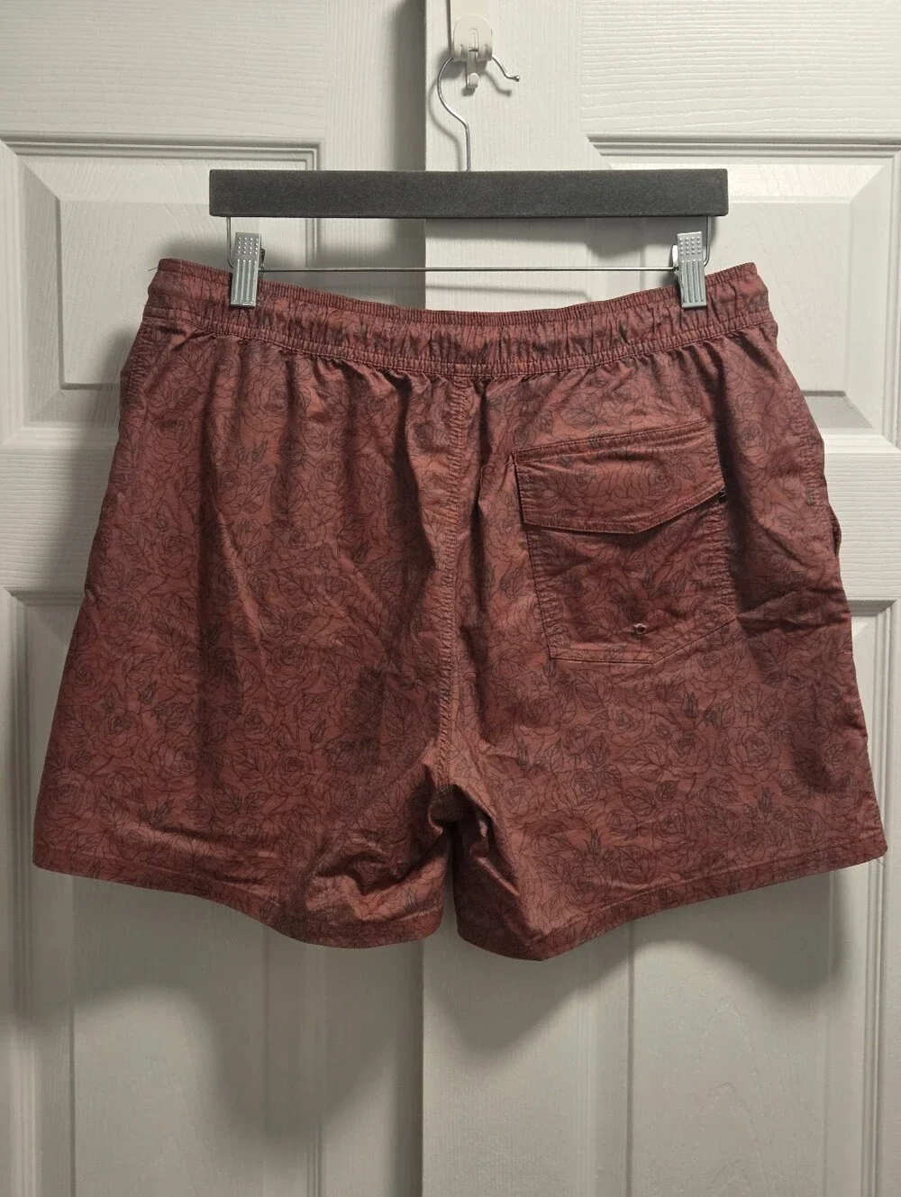 (5/$25) Ezekiel Red Floral Rose Swim Trunks Boardshorts - Size 34